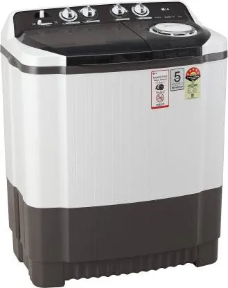 LG 8 Kg Semi-Automatic Washing Grey, Top 5 (P8035SGMZ, Loading Scrubber) Star Machine Collar