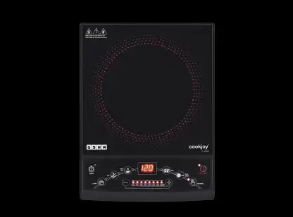 USHA CJ1600 Watt Induction Cooktop Induction Cooktop Black Push