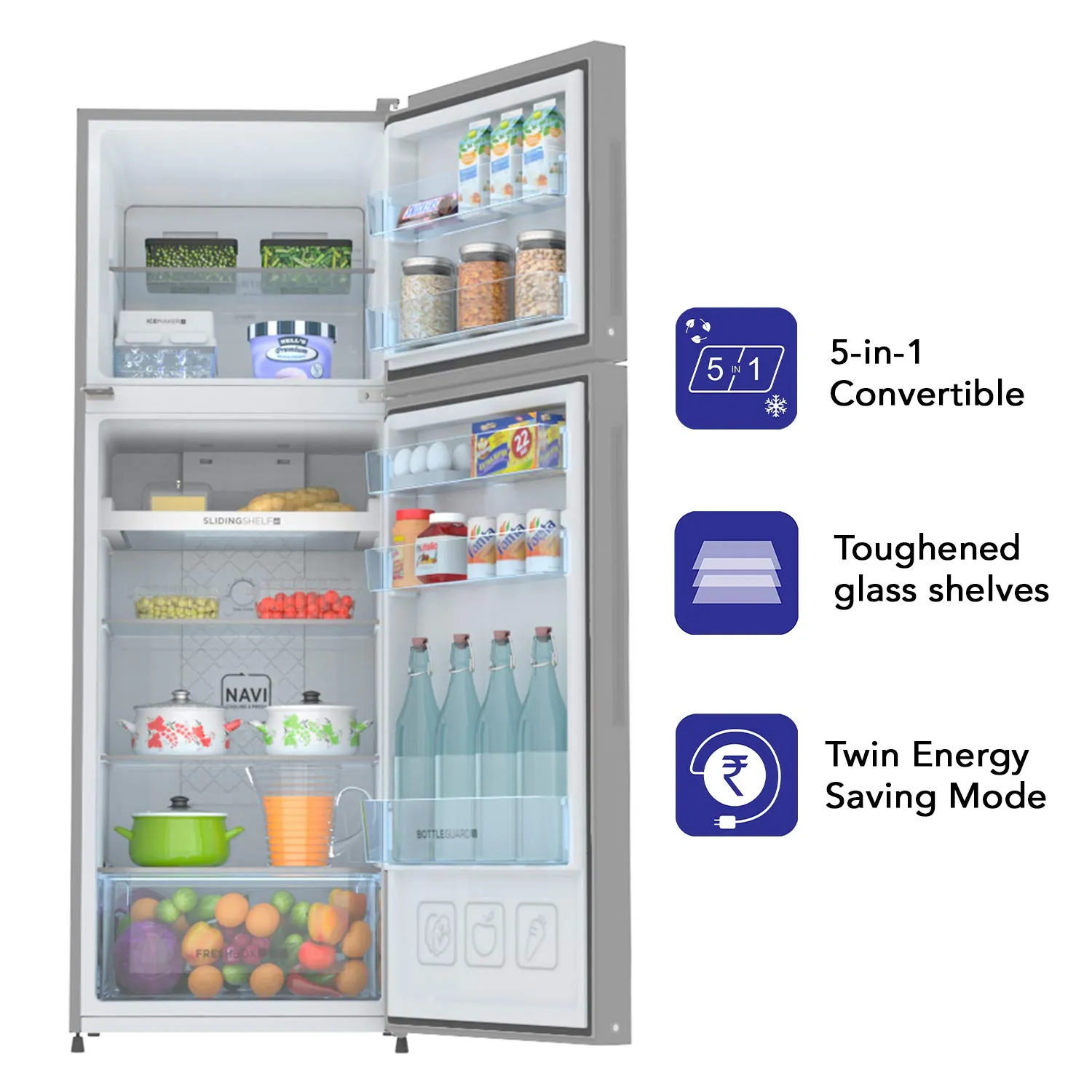 Haier 258 Litres, Frost Free Twin Energy Saving Top Mount Refrigerator